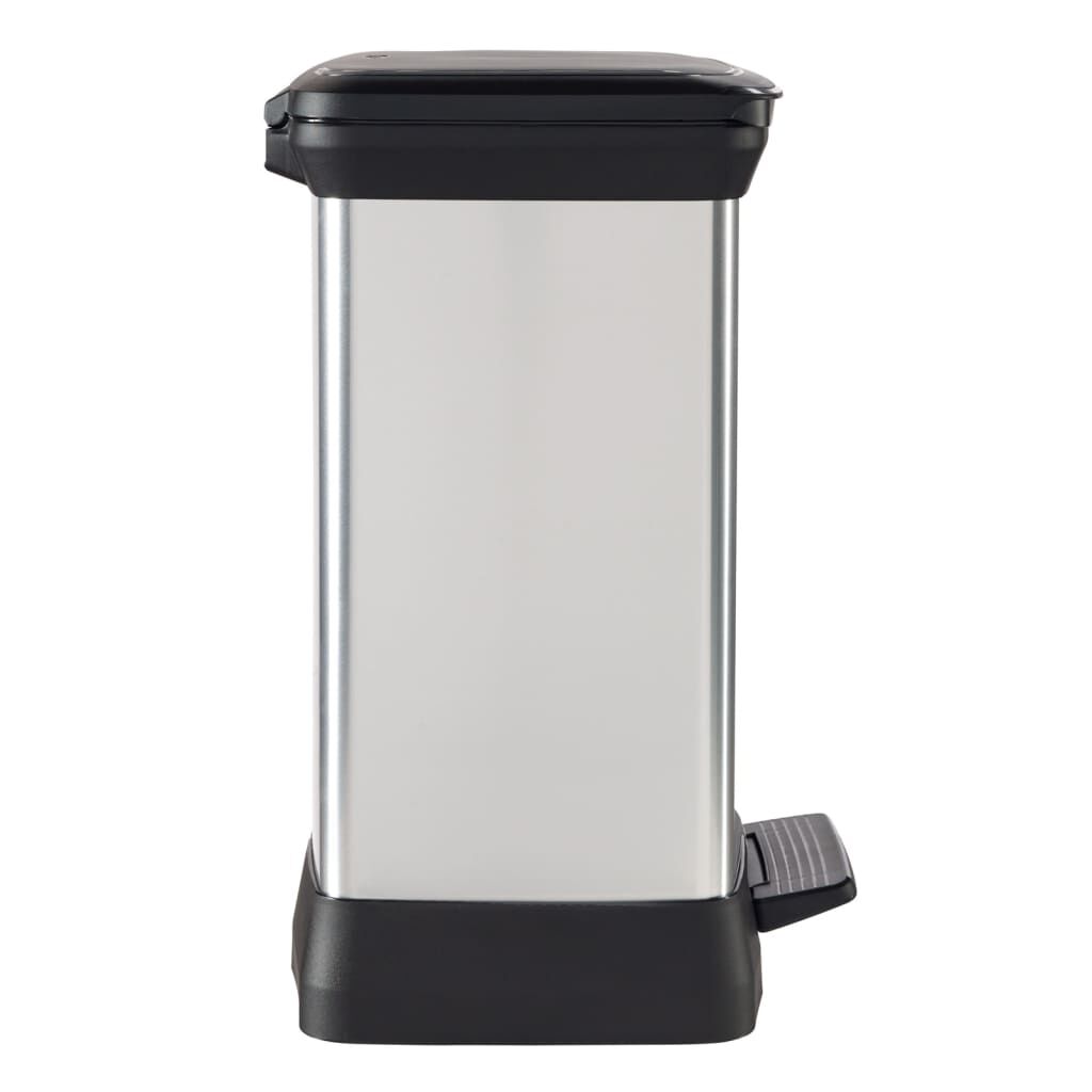 Curver Papelera De Pedal Deco Rectangular Plateado 30 L_4
