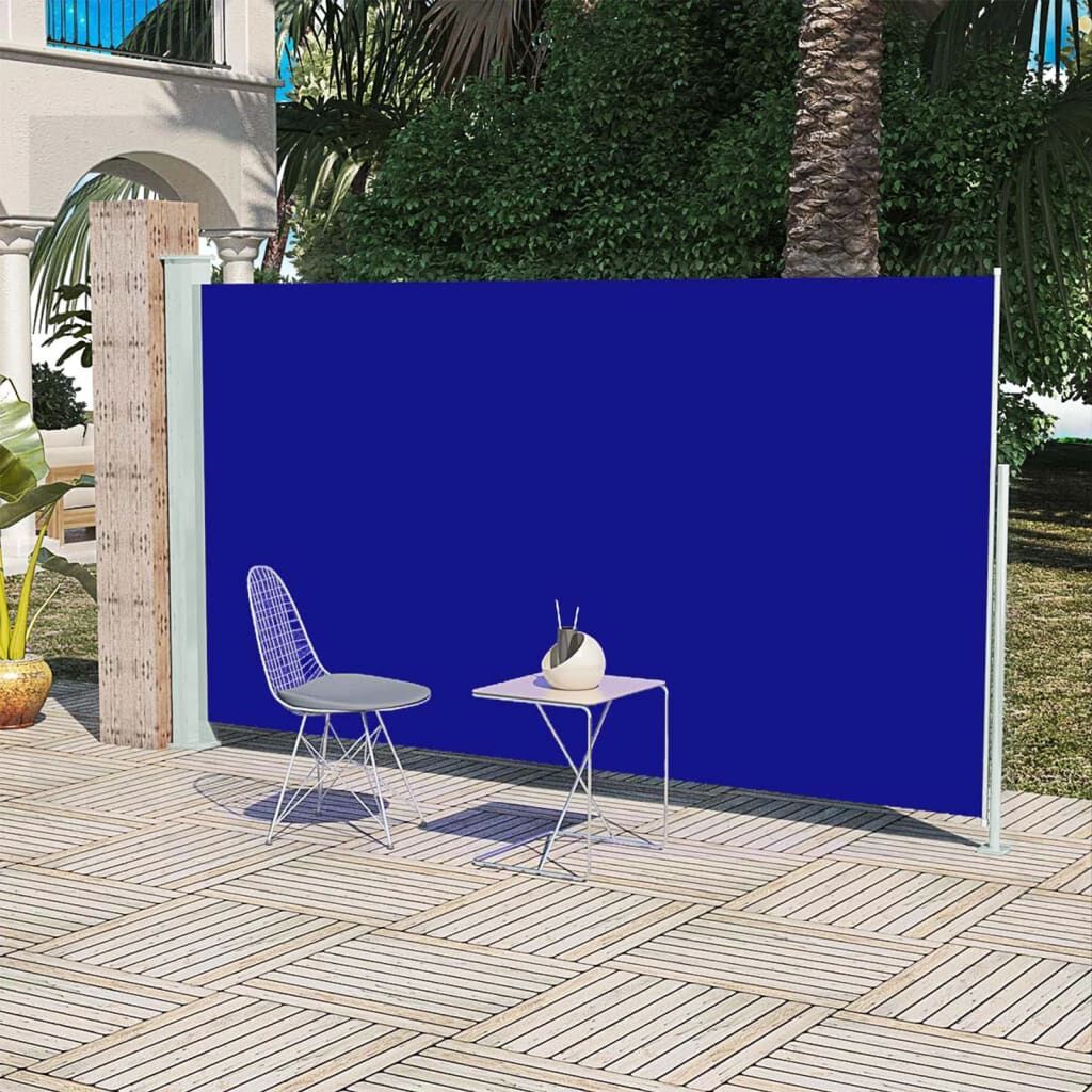 Vidaxl Toldo Lateral Retráctil De Jardín Azul 160x300 Cm_1