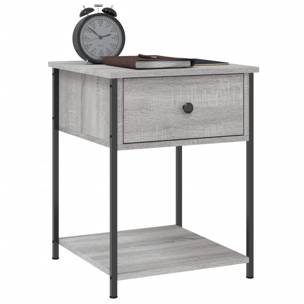 Mesita De Noche 2 Uds Madera Ingeniería Gris Sonoma 44x45x58 Cm_2