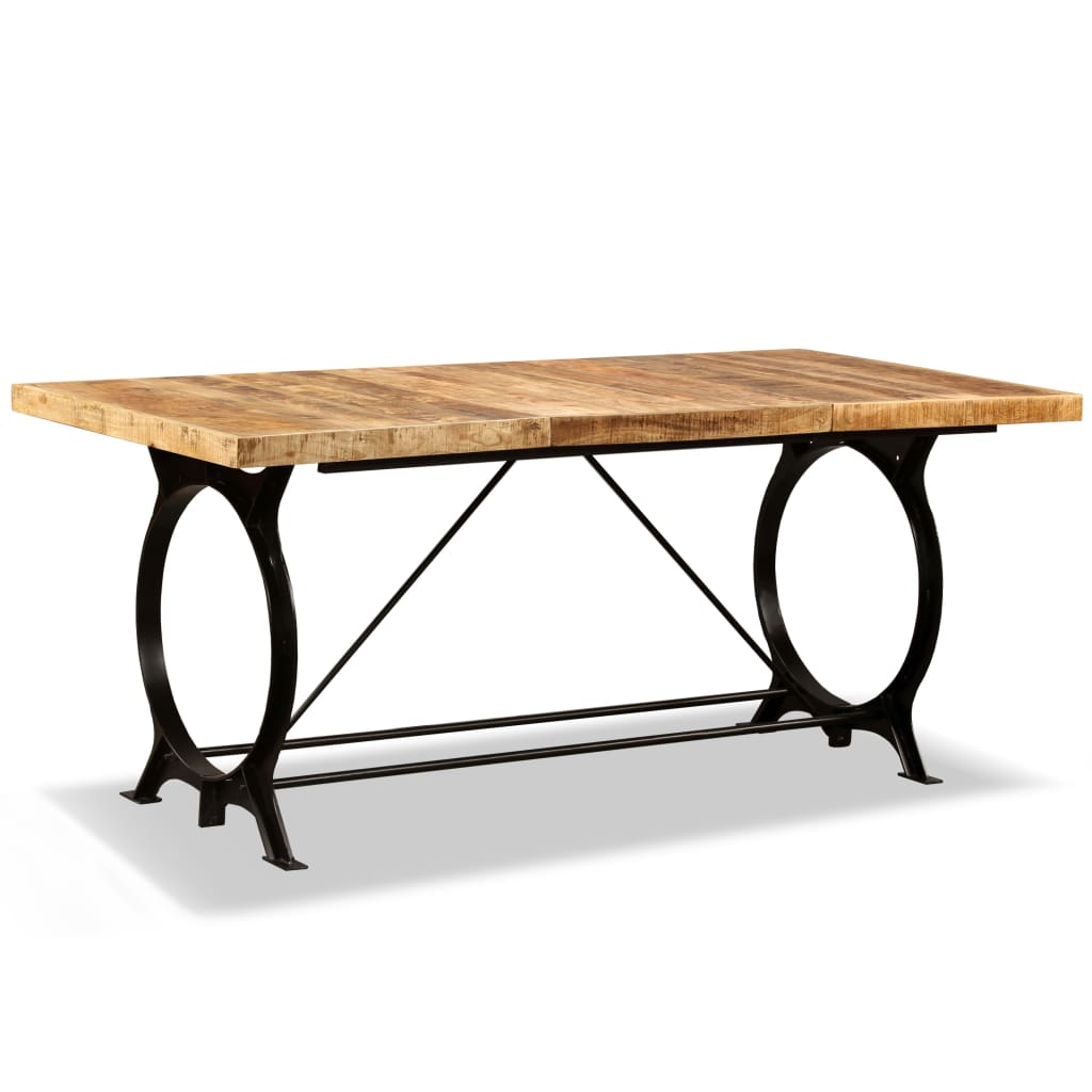 Mesa De Comedor De Madera Maciza De Mango Rugosa 180 Cm_0