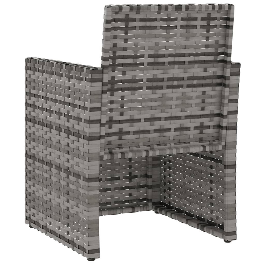 Vidaxl Muebles De Jardín Con Cojines 3 Piezas Ratán Sintético Gris_5
