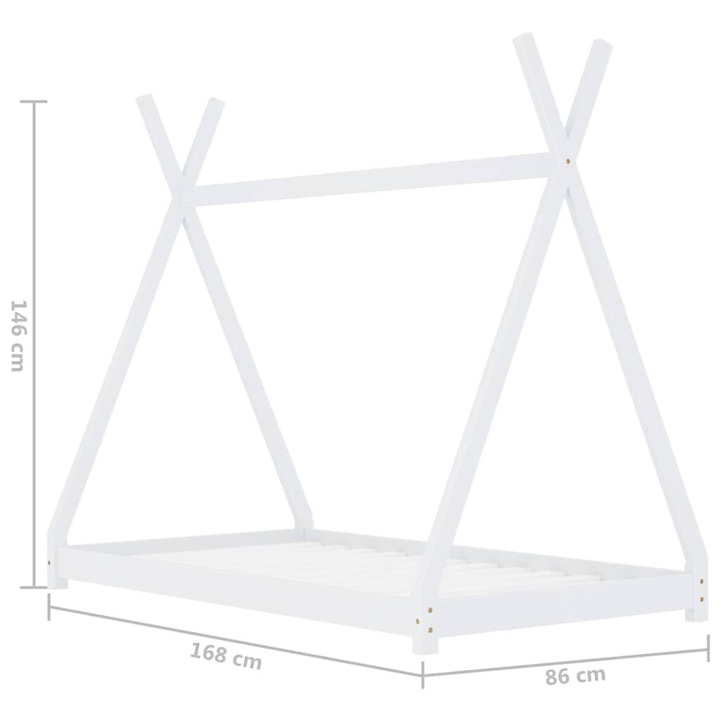 Vidaxl Estructura De Cama Infantil Madera Maciza Pino Blanco 80x160 Cm_2