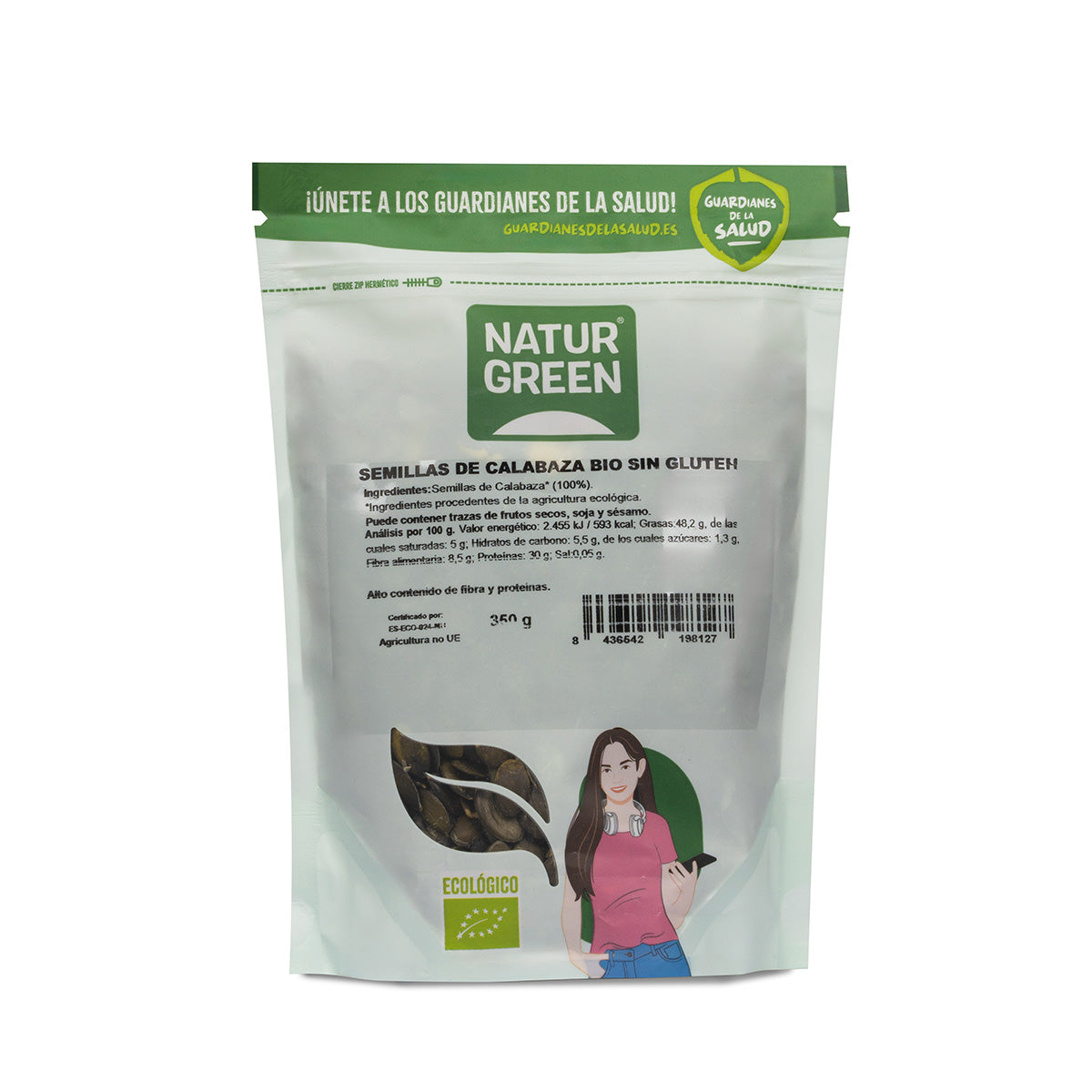 Semillas de calabaza bio Naturgreen 350 g