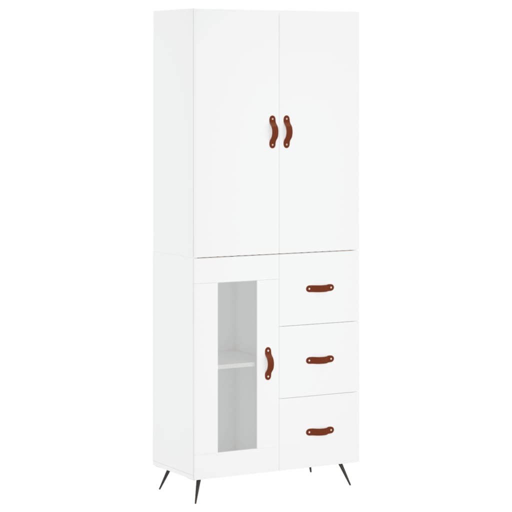 Aparador Alto Madera Contrachapada Blanco 69,5x34x180 Cm_1