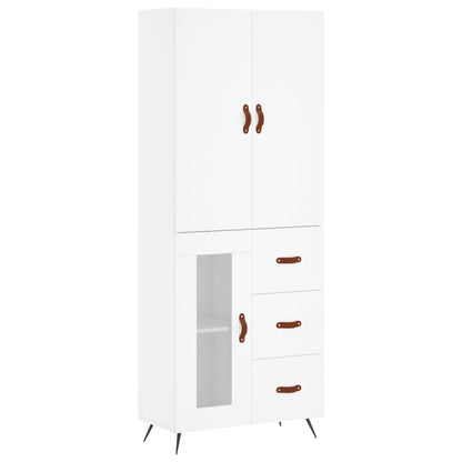 Aparador Alto Madera Contrachapada Blanco 69,5x34x180 Cm_1