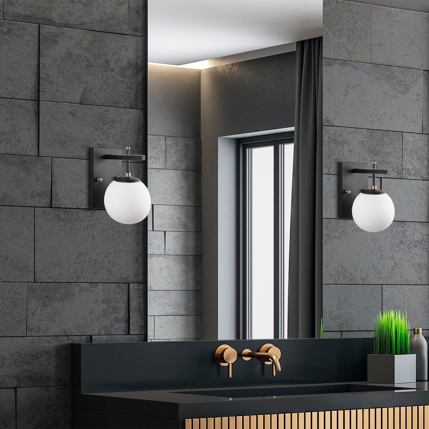 Aplique De Pared Pantalla Blanca, Metal , Negro, 15x20x15, Casquillo E14 Max 40 W_4