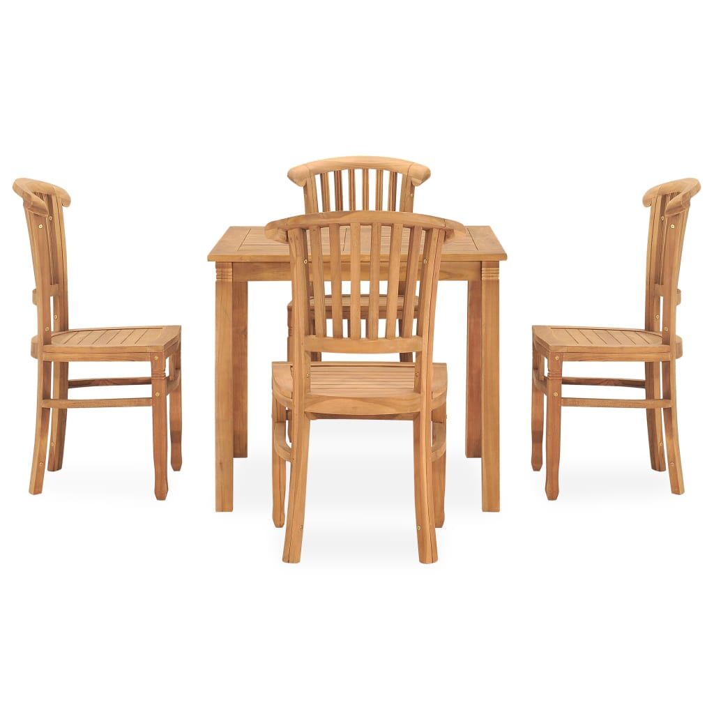 Vidaxl Conjunto De Comedor Para Jardín 5 Piezas Madera Maciza De Teca_1