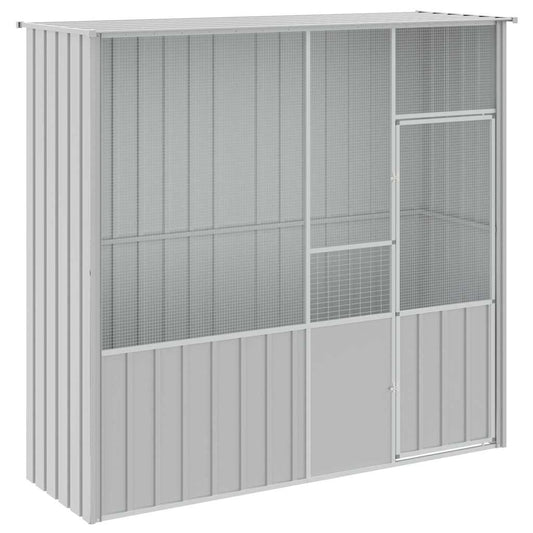 Vidaxl Jaula De Pájaros Acero Galvanizado Gris 215x78x200 Cm_0