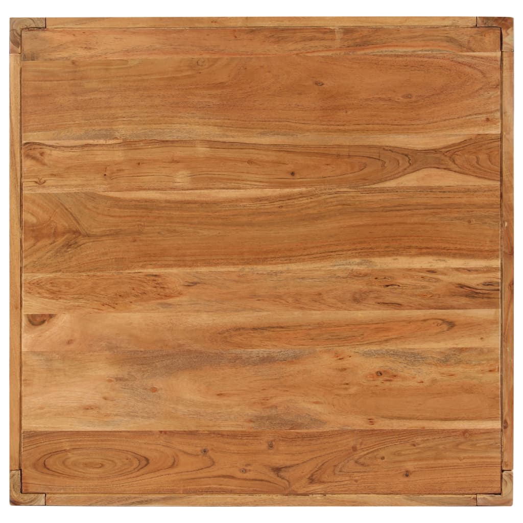 Mesa De Centro Madera Maciza De Acacia Marrón 80x80x41 Cm_3