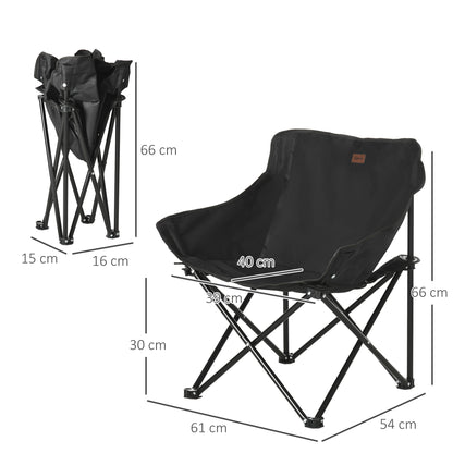 Outsunny Silla De Camping Plegable Con Bolsa De Transporte Carga 110 Kg Negro_2