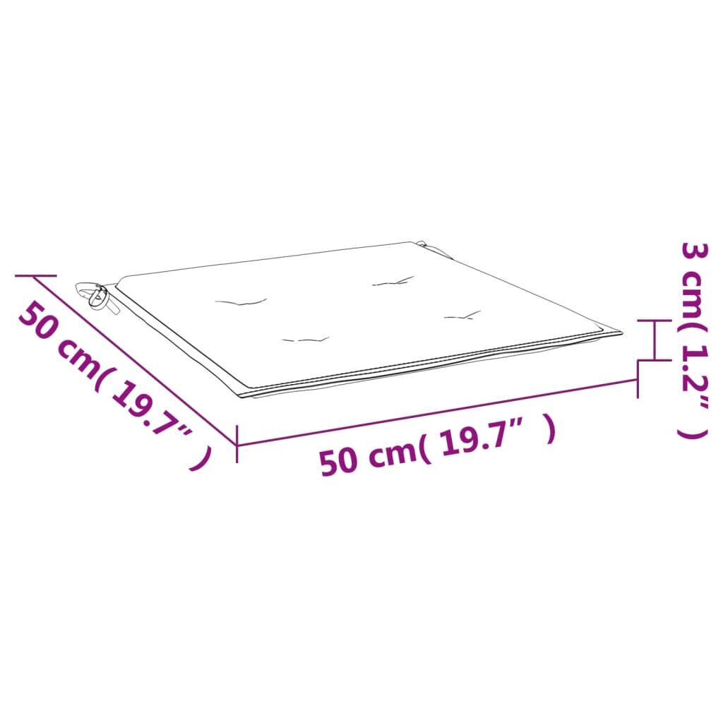 Vidaxl Cojines De Silla 6 Uds Tela Estampado De Hojas 50x50x3 Cm_2