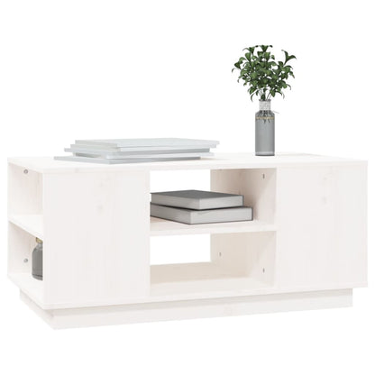 Mesa De Centro De Madera Maciza De Pino Blanco 90x49x40,5 Cm_2