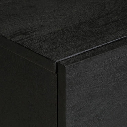 Mesita De Noche De Madera Maciza De Mango Negra 40x33x46 Cm_4
