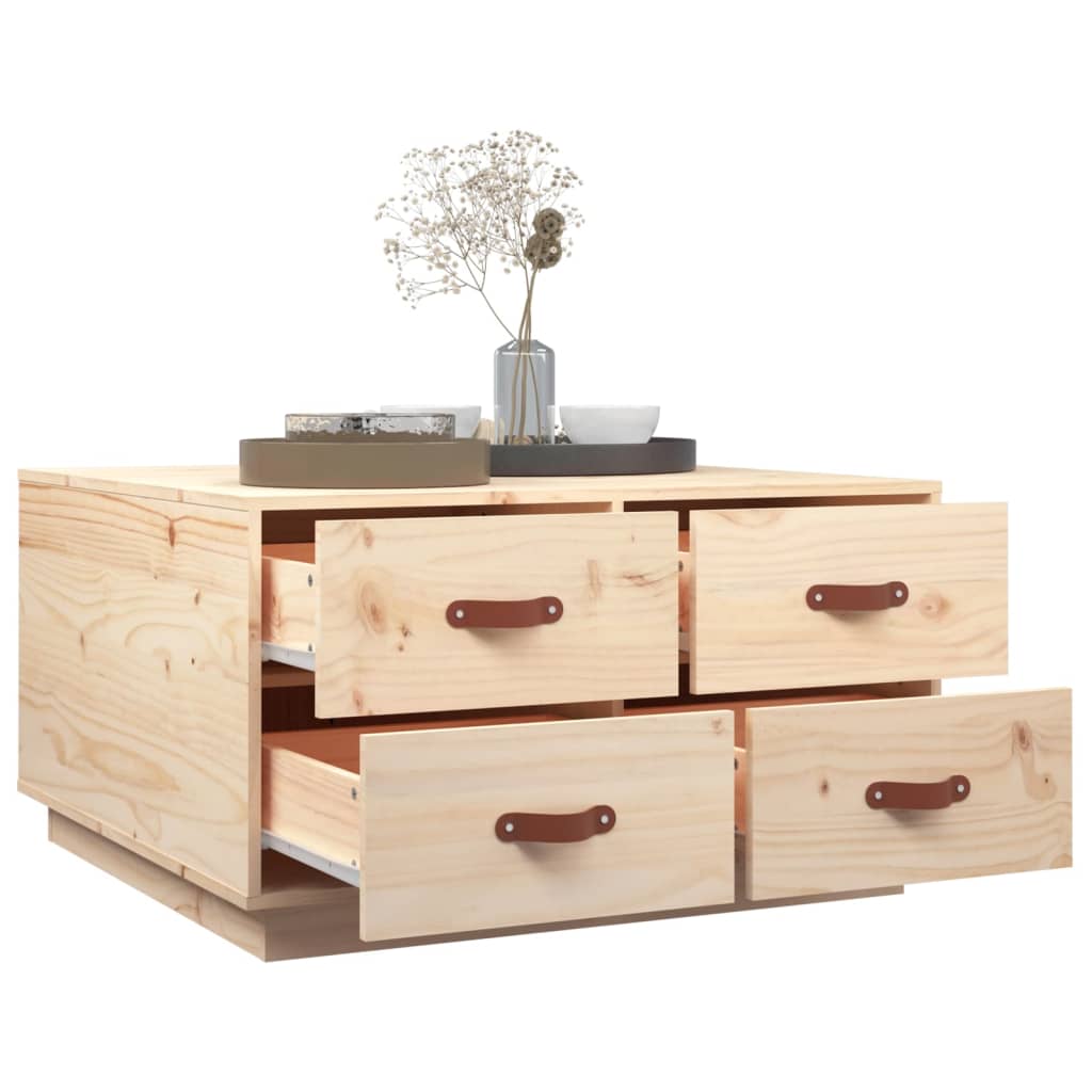 Mesa De Centro De Madera Maciza De Pino 80x80x45 Cm_3