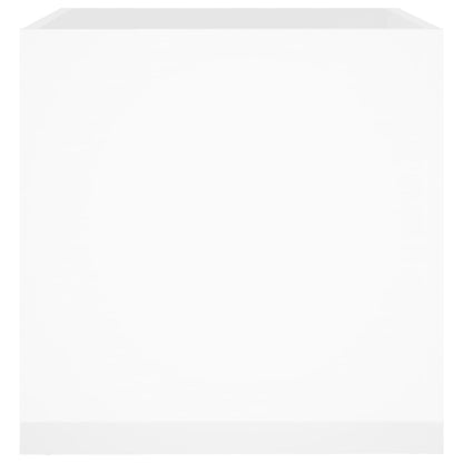 Jardinera De Madera De Ingeniería Blanca Brillante 40x40x40 Cm_5