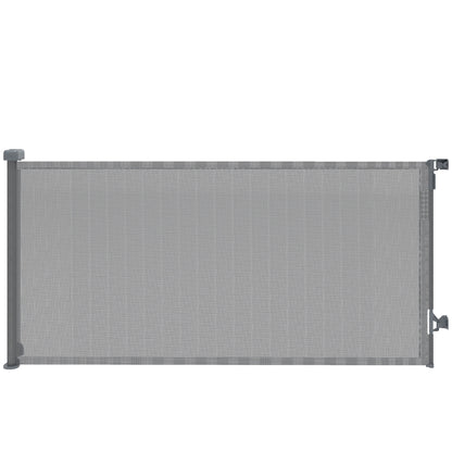 Pawhut Barrera De Seguridad Para Perros Retráctil Extensible Hasta 180 Cm Gris_0