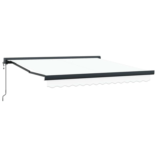 Toldo Retráctil Blanco 350 X 250 X 165 Cm Tela Y Metal_0