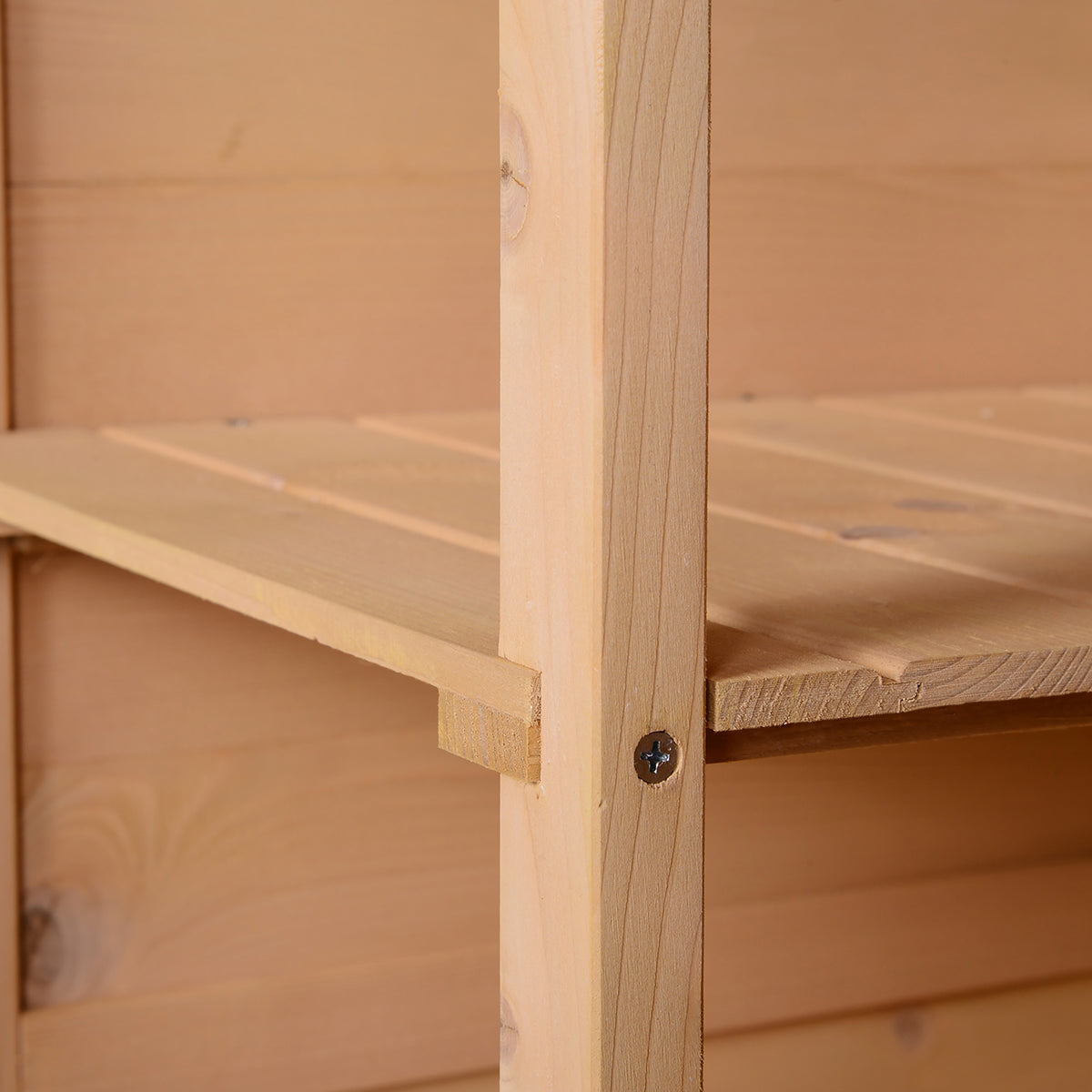 Caseta De Madera Para Jardín Outsunny Madera Natural 75x56x115cm_3