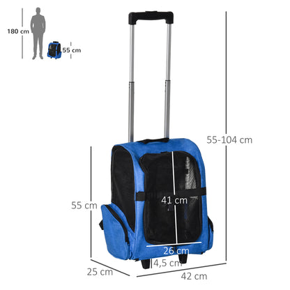 Pawhut Transportín Carrito Para Mascotas Perros 2 En 1 Con 2 Ruedas Asa_2
