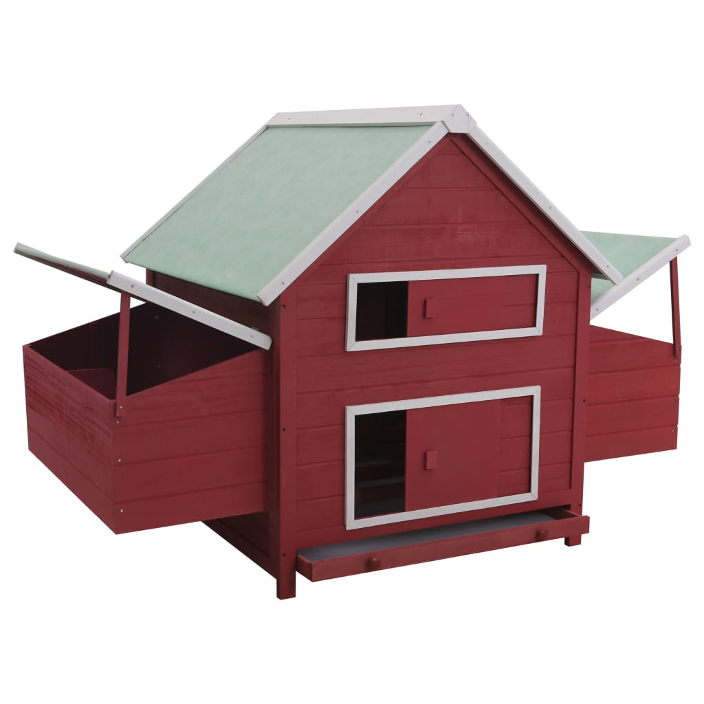Vidaxl Gallinero De Madera Rojo 157x97x110 Cm_1