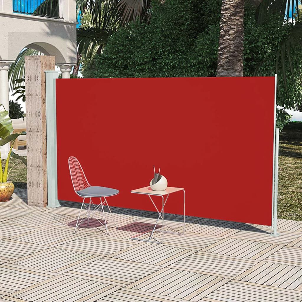 Vidaxl Toldo Lateral Retráctil De Jardín Rojo 160x300 Cm_1