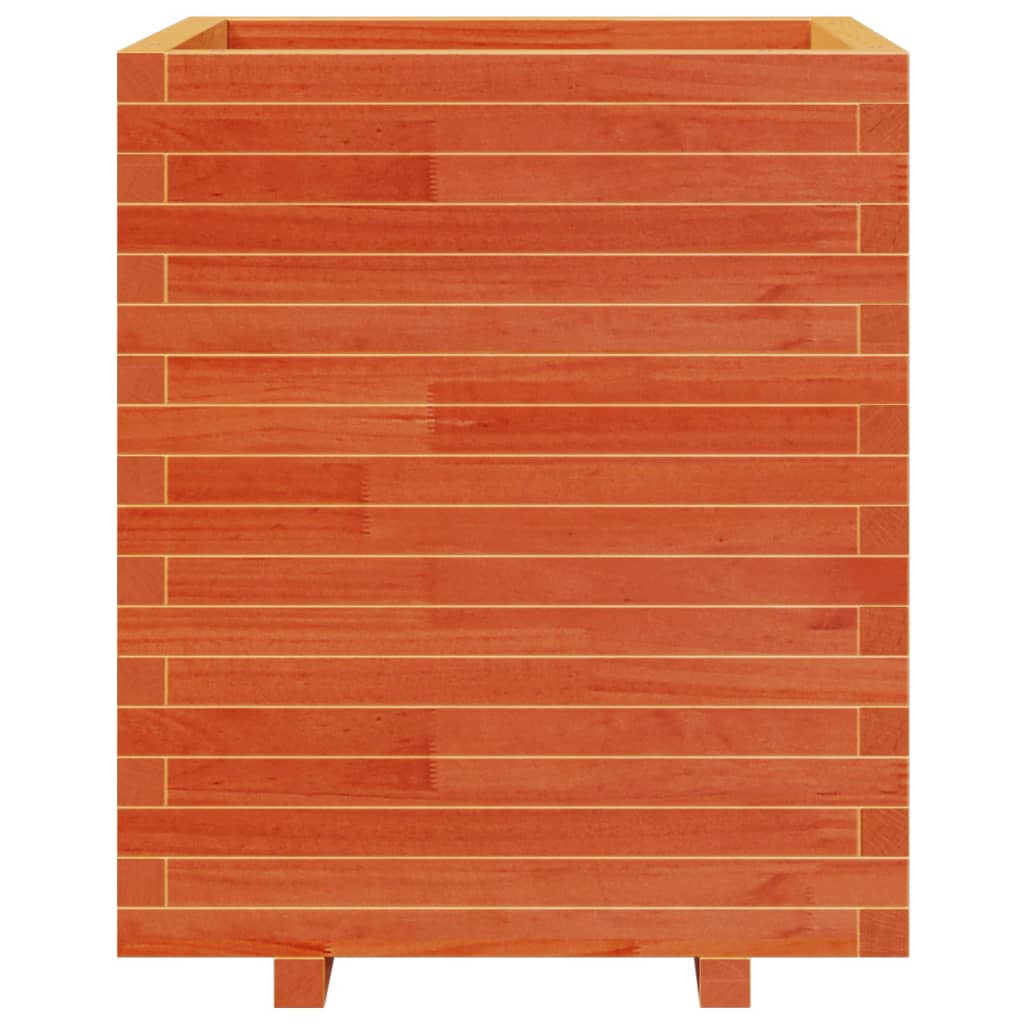 Jardinera Madera Maciza De Pino Marrón Cera 60x60x72,5 Cm_4