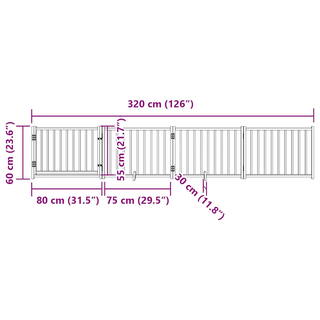 Vidaxl Puerta Para Perros Plegable 4 Paneles Madera De Abeto 320 Cm_2