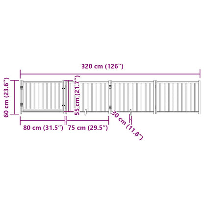 Vidaxl Puerta Para Perros Plegable 4 Paneles Madera De Abeto 320 Cm_2