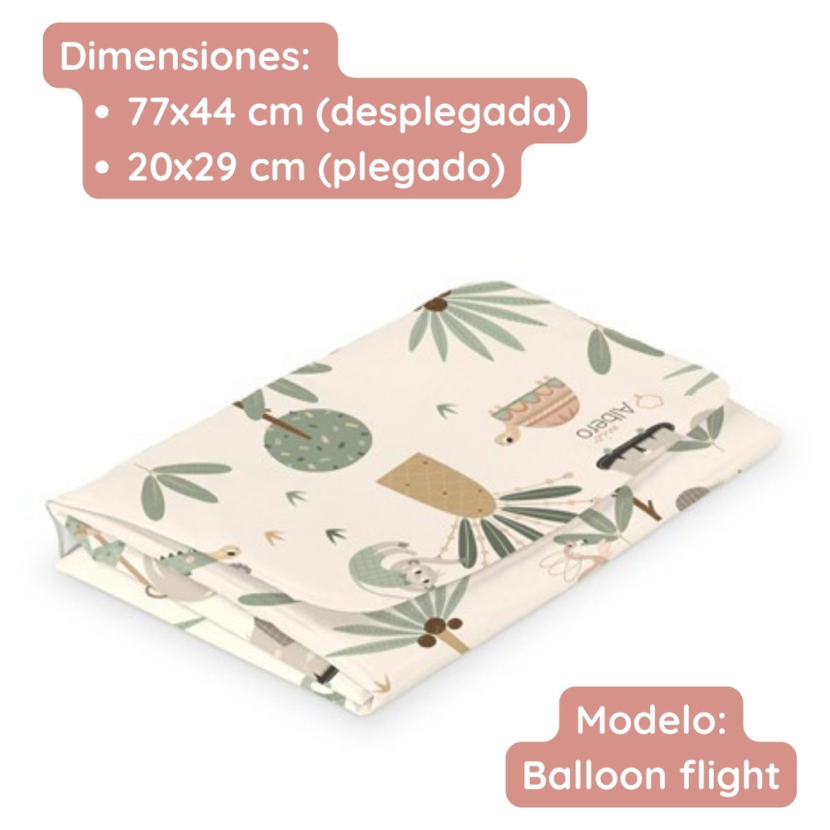 Cambiador Plegable De Viaje Plastificado Balloon Flight_3