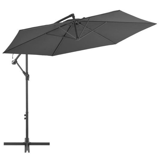 Vidaxl Sombrilla Voladiza Con Poste De Aluminio Gris Antracita 300 Cm_0
