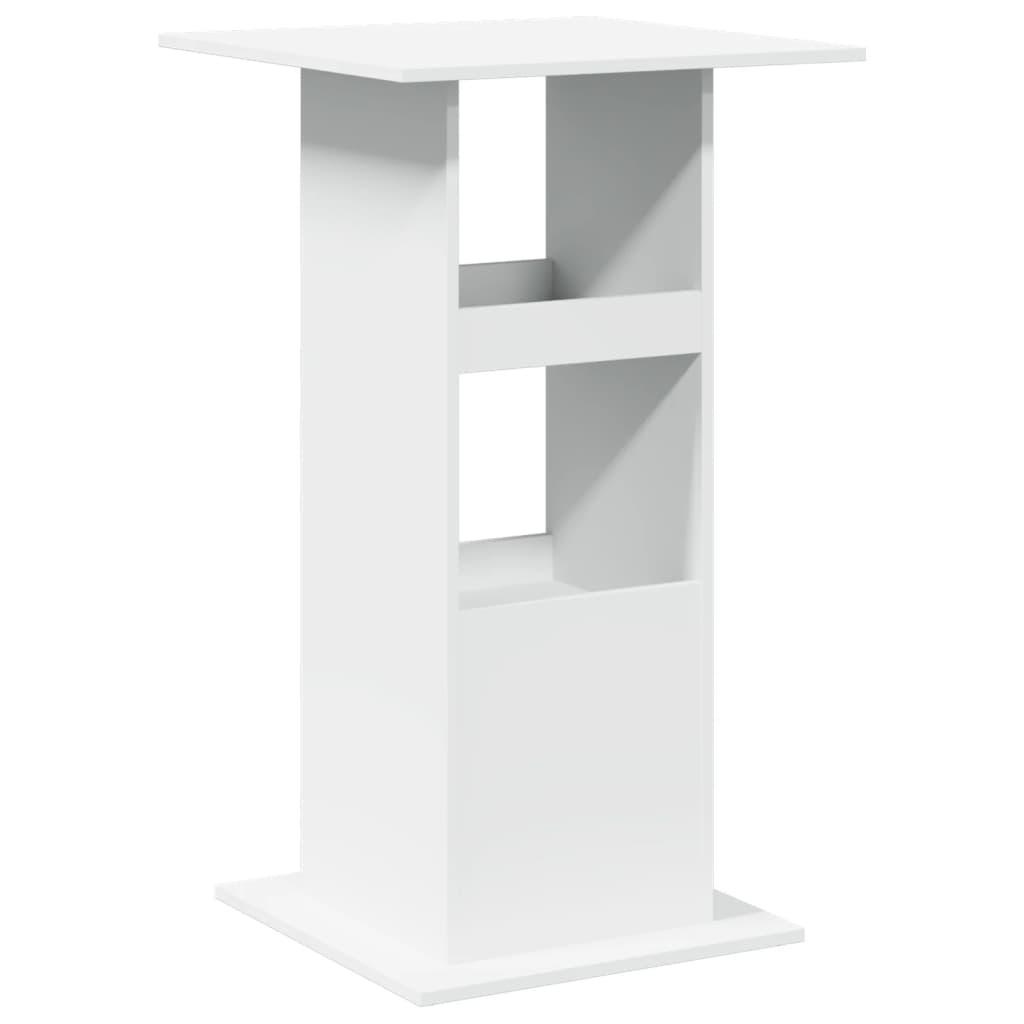 Mesa Bar Con Almacenaje Madera Ingeniería Blanca 60x60x102 Cm_4