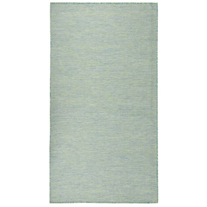 Alfombra De Exterior De Tejido Plano Turquesa 80x150 Cm_1