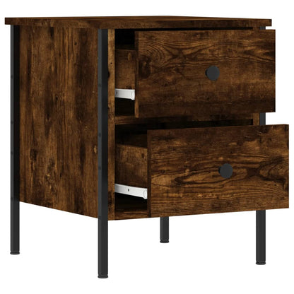 Mesita De Noche Madera De Ingeniería Roble Ahumado 40x42x50 Cm_4
