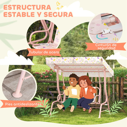 Aiyaplay Columpio De Jardín Exterior Para Niños De +3 Años 112x75x120 Cm Rosa_3