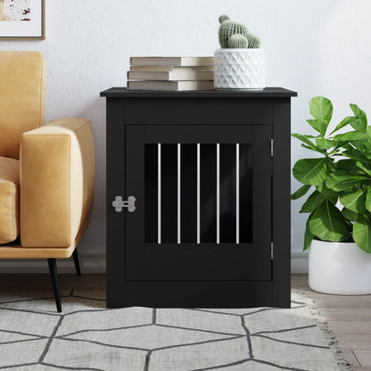 Jaula Para Perros Madera De Ingeniería Negro 64,5x80x71 Cm_2