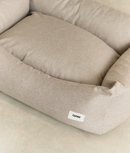 Cafide Cama De Material Reciclado Para Perro Con Tejido Basic Beige. Modelo Snozy.