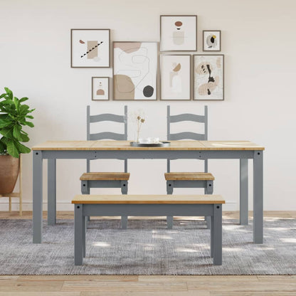 Mesa De Comedor Panama Madera Maciza De Pino Gris 180x90x75 Cm_1