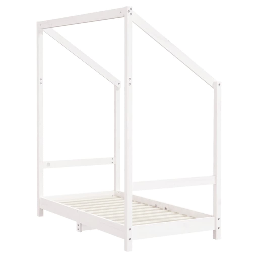 Estructura De Cama Para Niños Madera De Pino Blanco 2x(70x140) / Vetonek_5