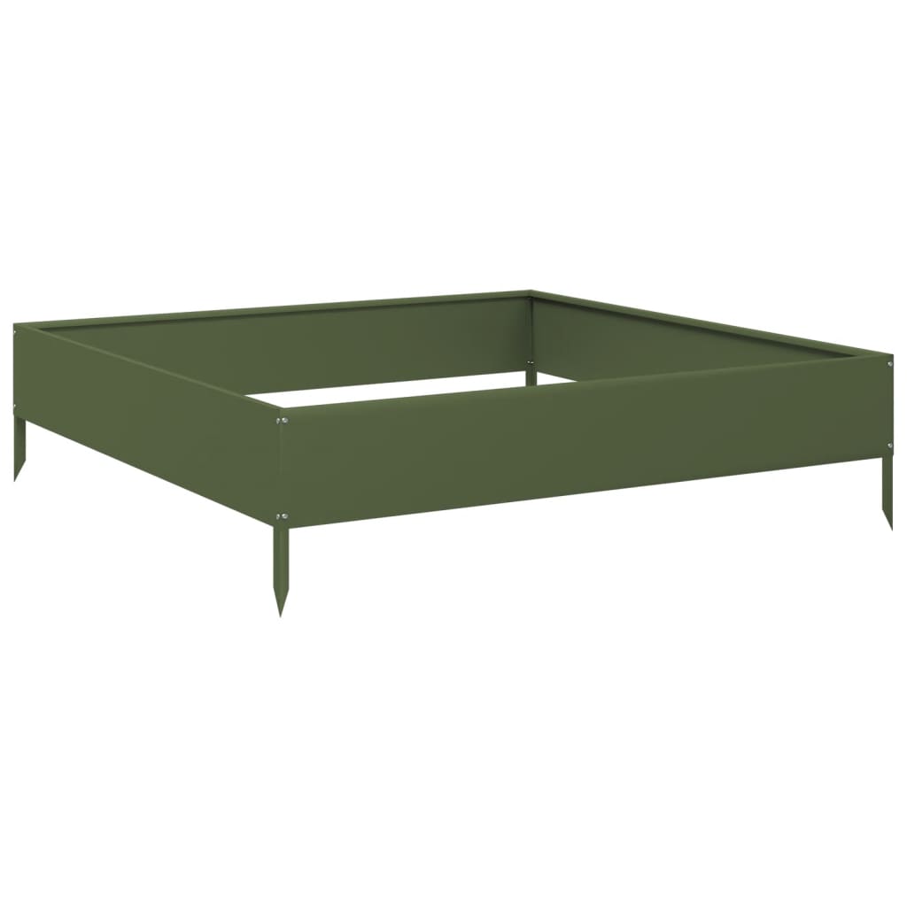 Arriate De Acero Verde Oliva 100x100x26 Cm_0