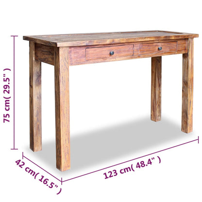 Mesa Consola De Madera Maciza De Caoba 123x42x75 Cm_3