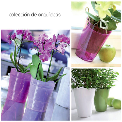 Maceta Coubi Orchid 1,1l., Dimensiones (mm) 125x125x147, Color Verde Transparente_1