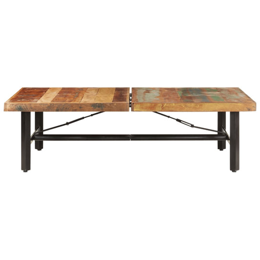 Mesa De Centro De Madera Maciza Reciclada 142x90x42 Cm_0
