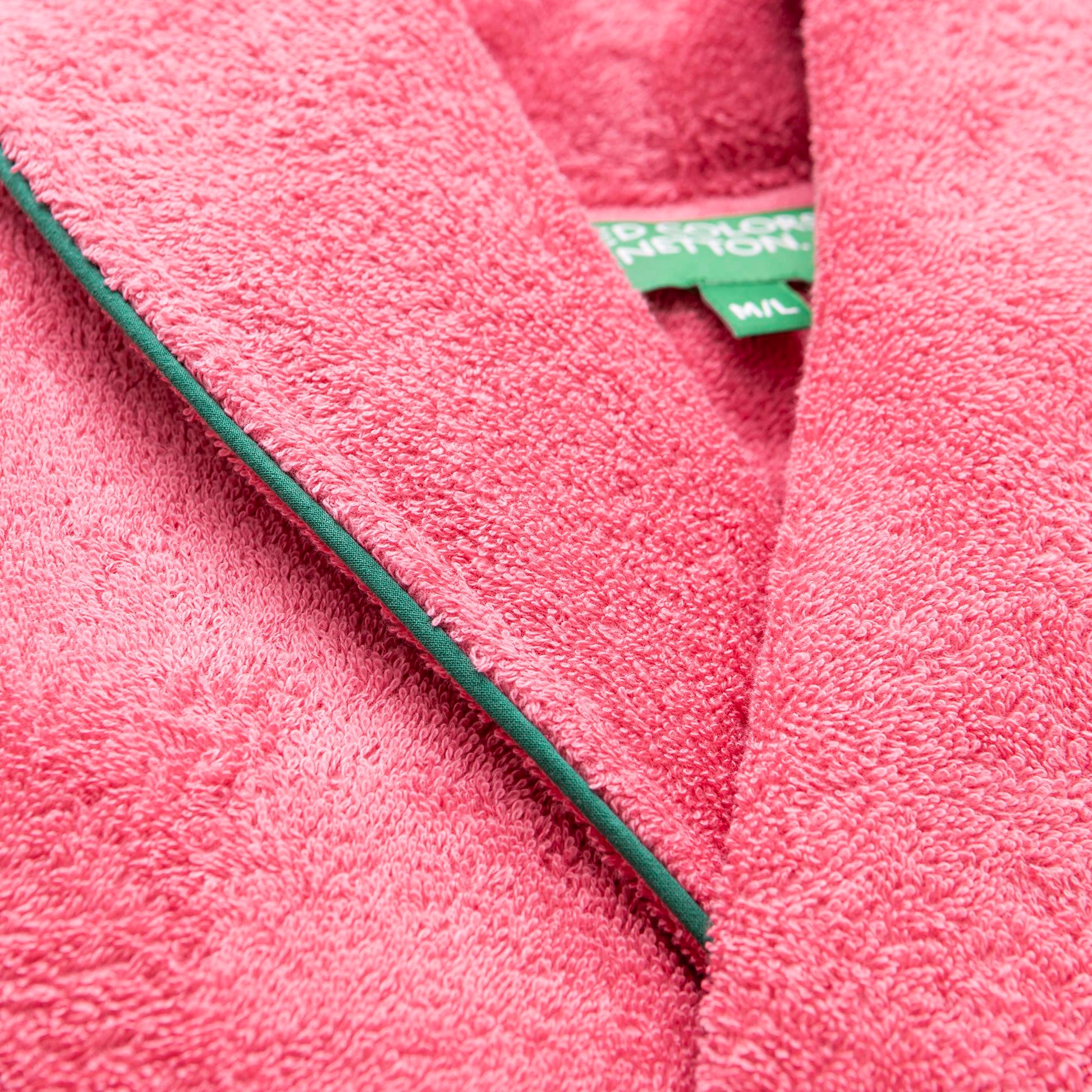 Albornoz M/l 420gsm 100% Algodon C/ Logo Bordado Rosa Core Benetton_2