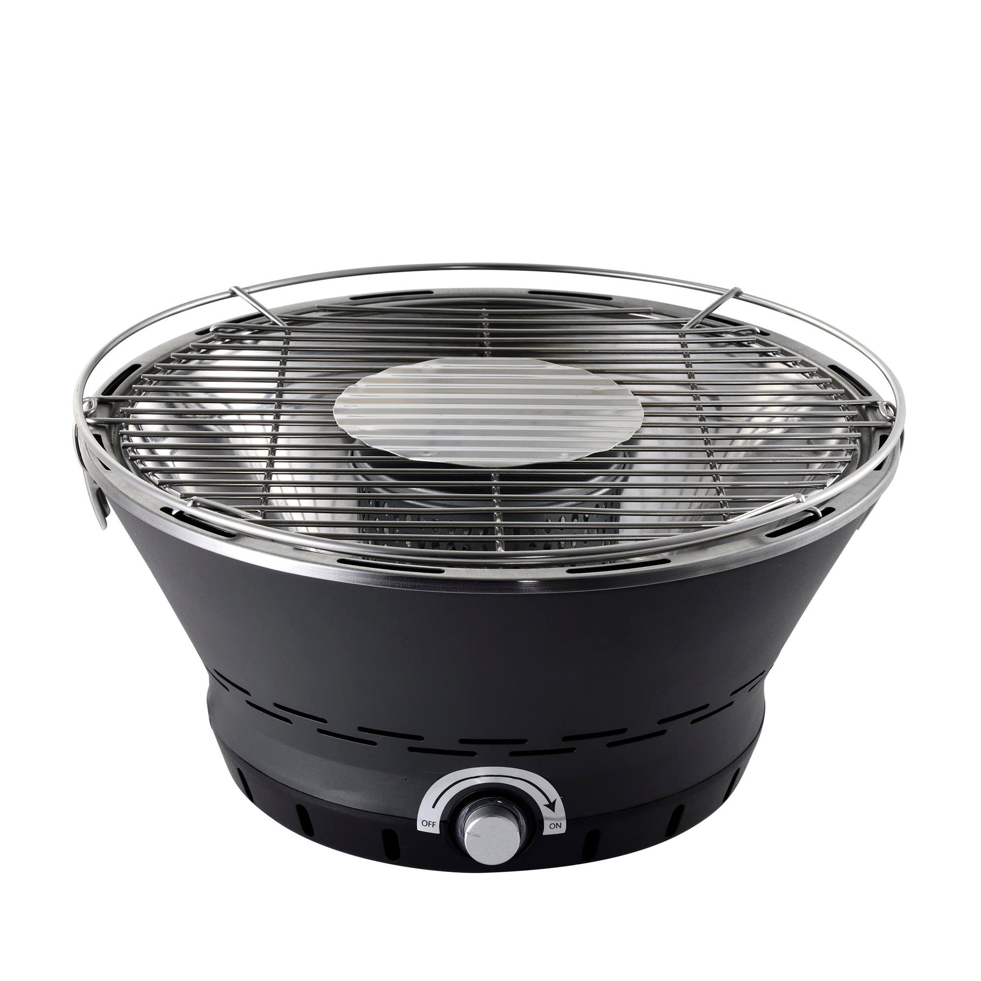 Barbacoa De Mesa De Carbón Con Ventilador Eléctrico Con Parrilla De Acero Inoxidable Bergner_0