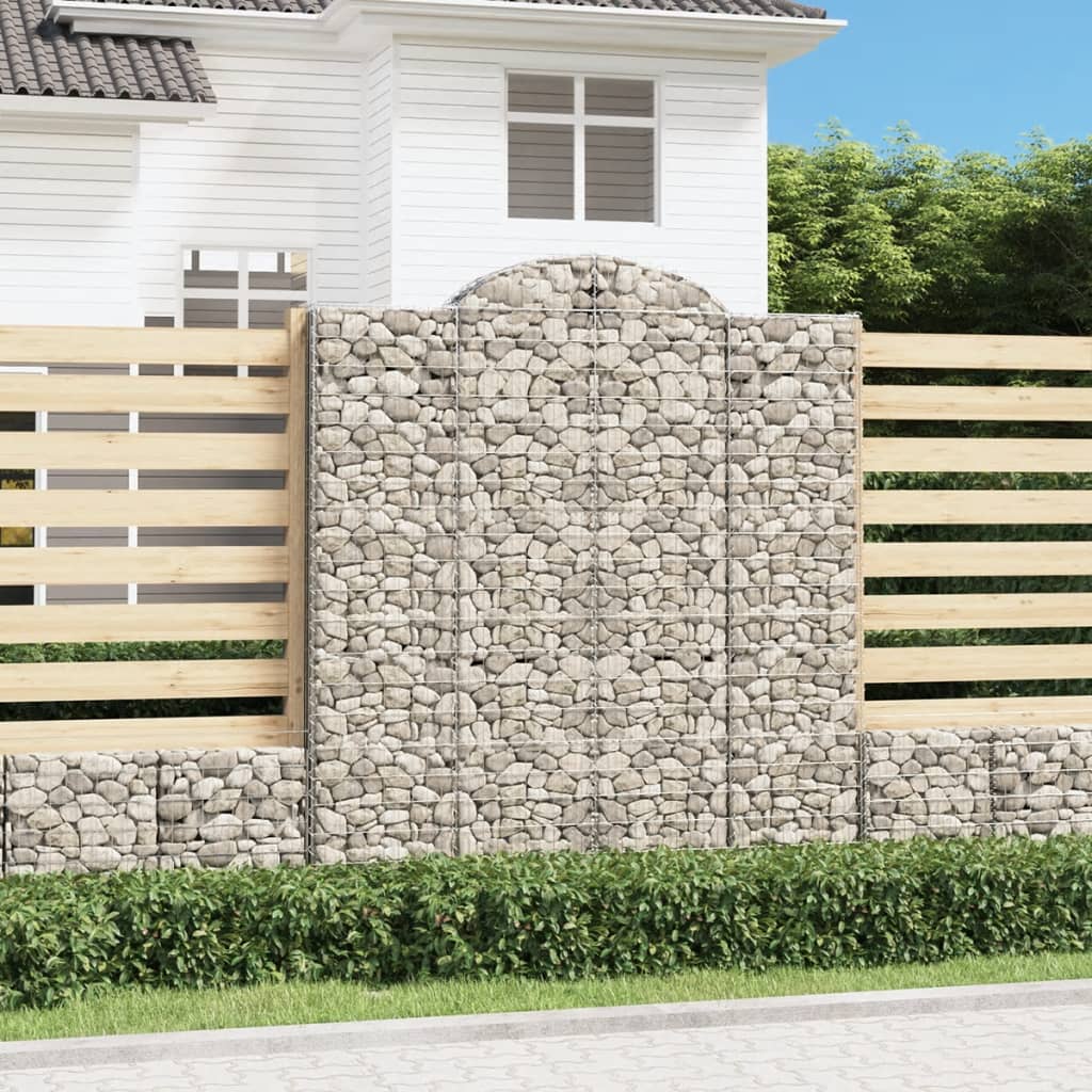 Cestas De Gaviones 3 Uds Forma De Arco Hierro 200x50x220/240 Cm_1