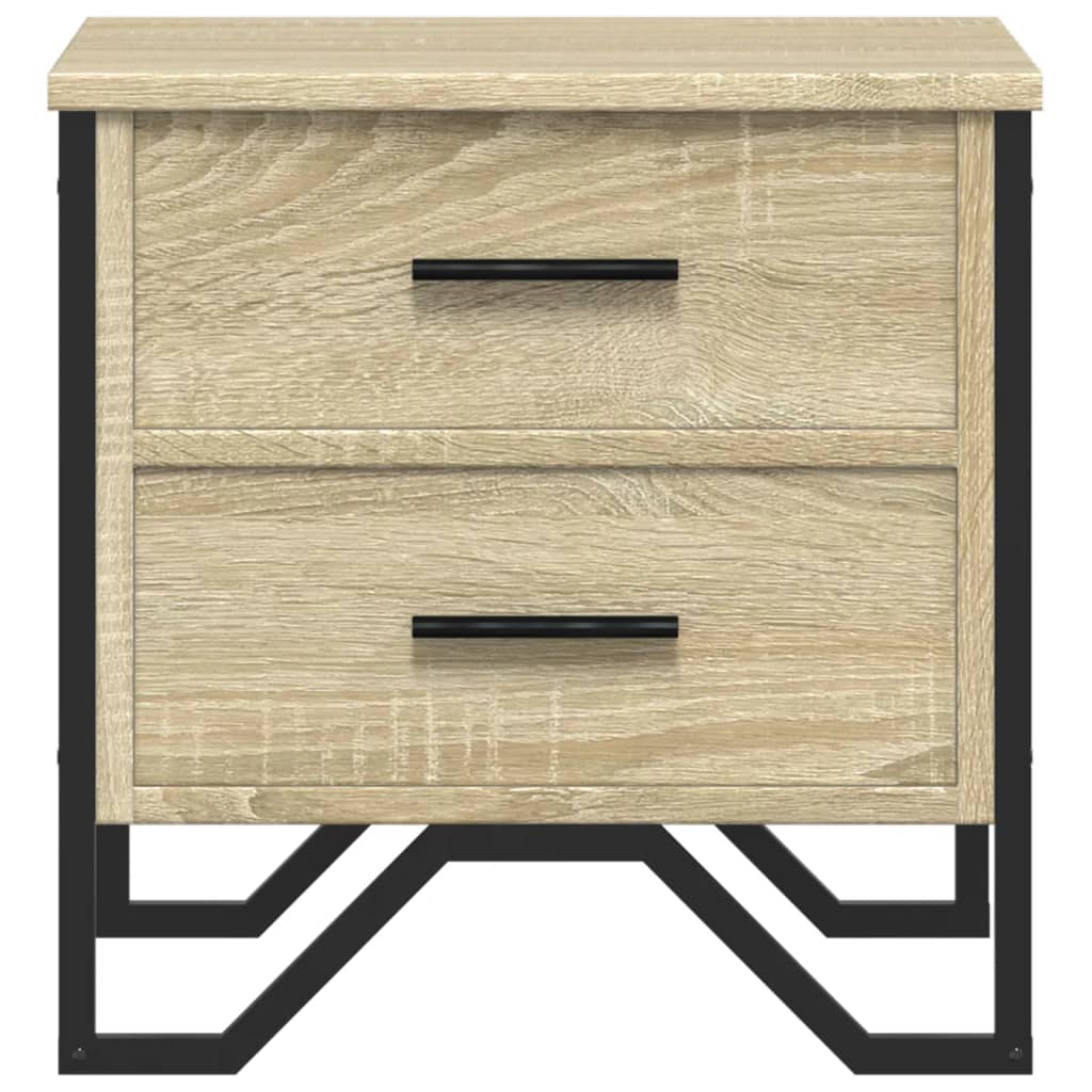 Mesita De Noche Madera De Ingeniería Roble Sonoma 40x41x40 Cm_3