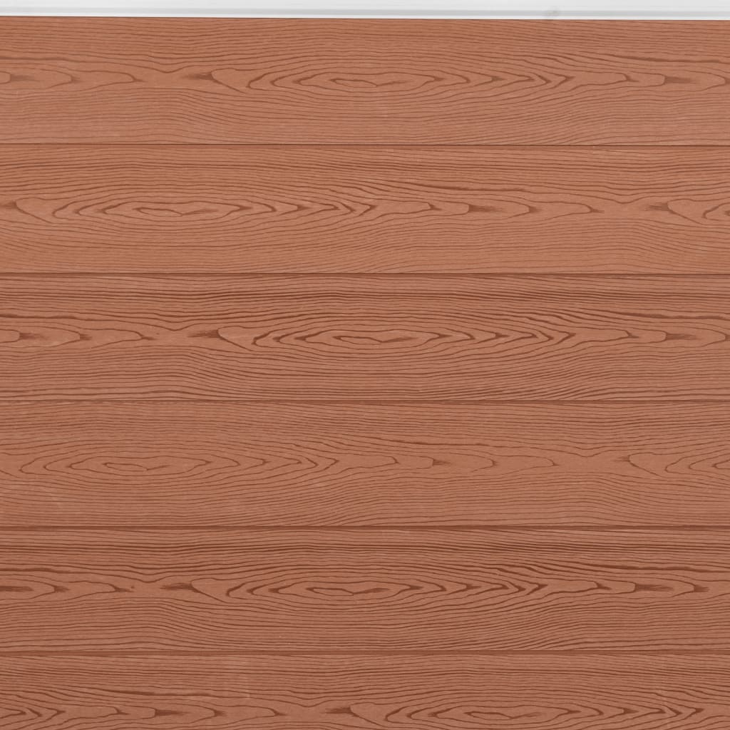 Juego De Paneles De Valla Wpc Marrón 526x186 Cm / Vetonek_3