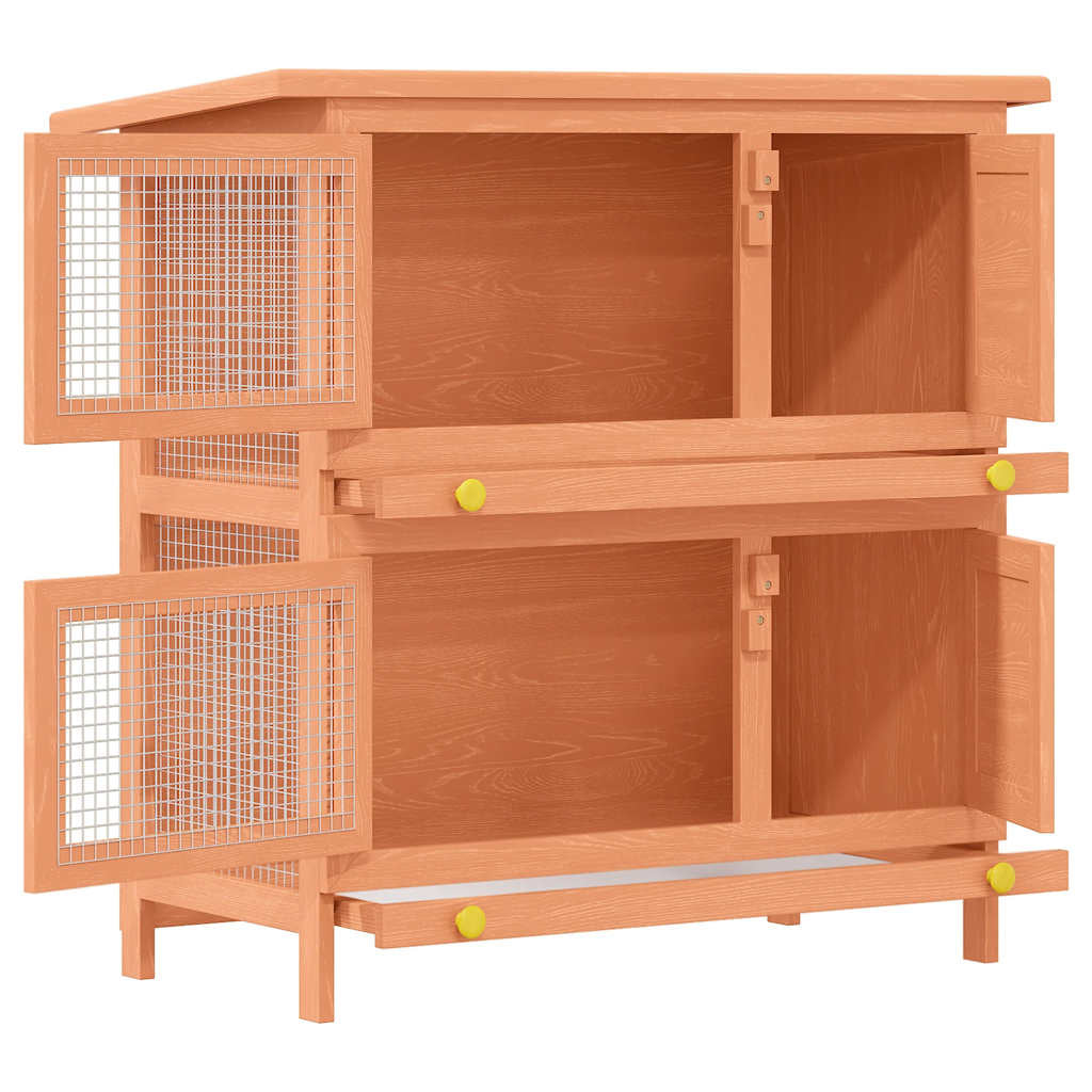 Vidaxl Casa De Animales Pequeños Jaula Conejera 4 Puertas Madera_3