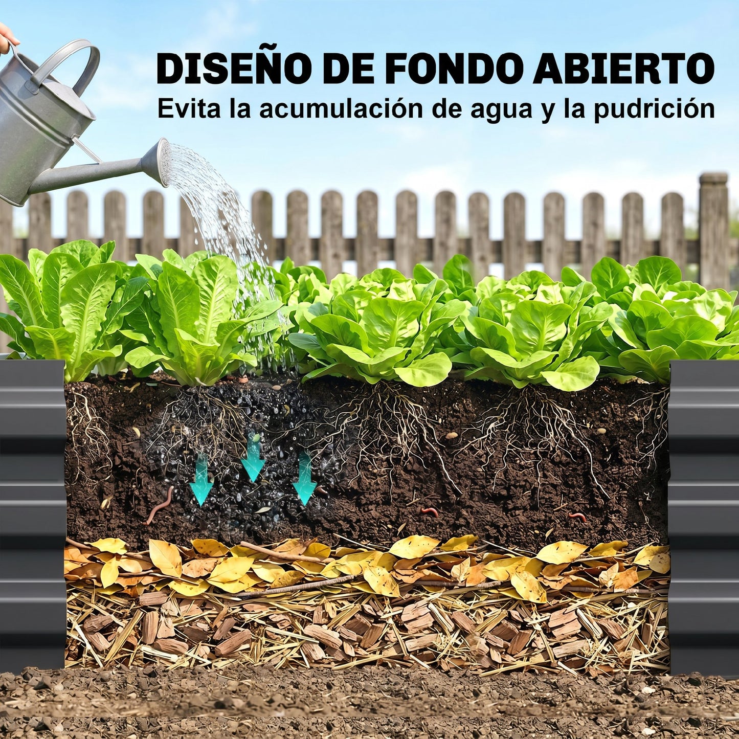 Outsunny Jardinera Exterior Grande Rectangular De Acero Galvanizado 240x60x30 Cm_5