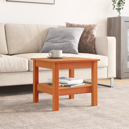 Mesa De Centro Madera Maciza De Pino Marrón Cera 45x45x40 Cm_1
